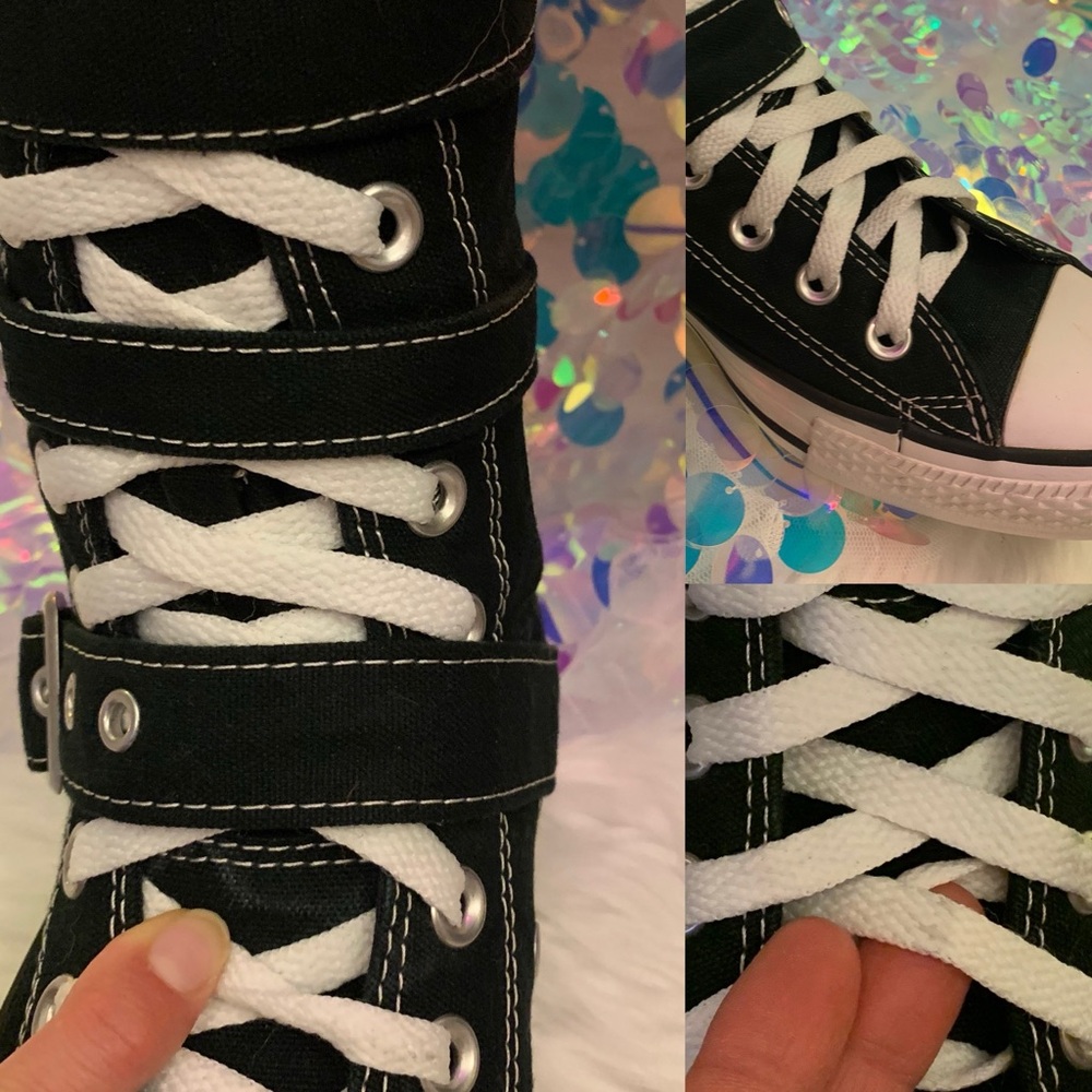 All Star Chuck Taylor Converse Knee High buckle sneakers. - Picture 13 of 17